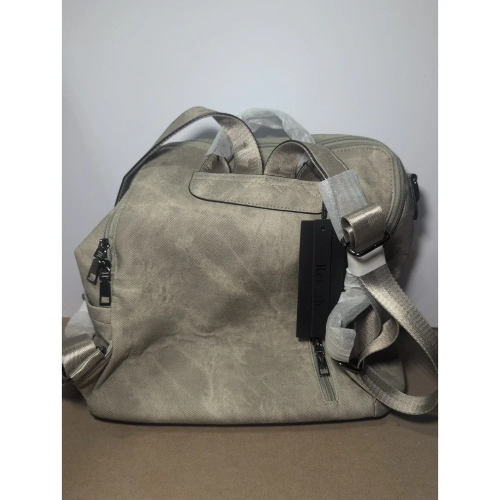 Rcrirth PU Leather Backpack Purse for Women | Fashion Tassel Purse Taupe Marble